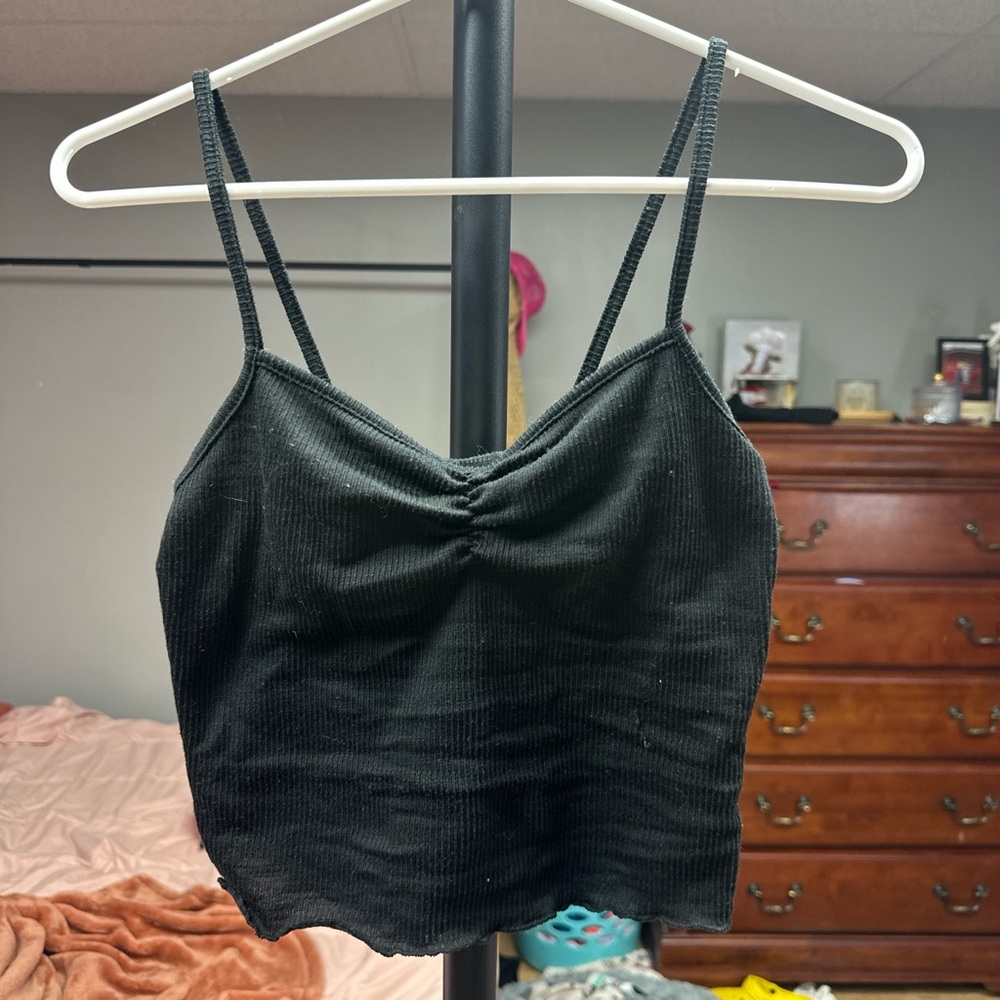 Black Ribbed Women's Top